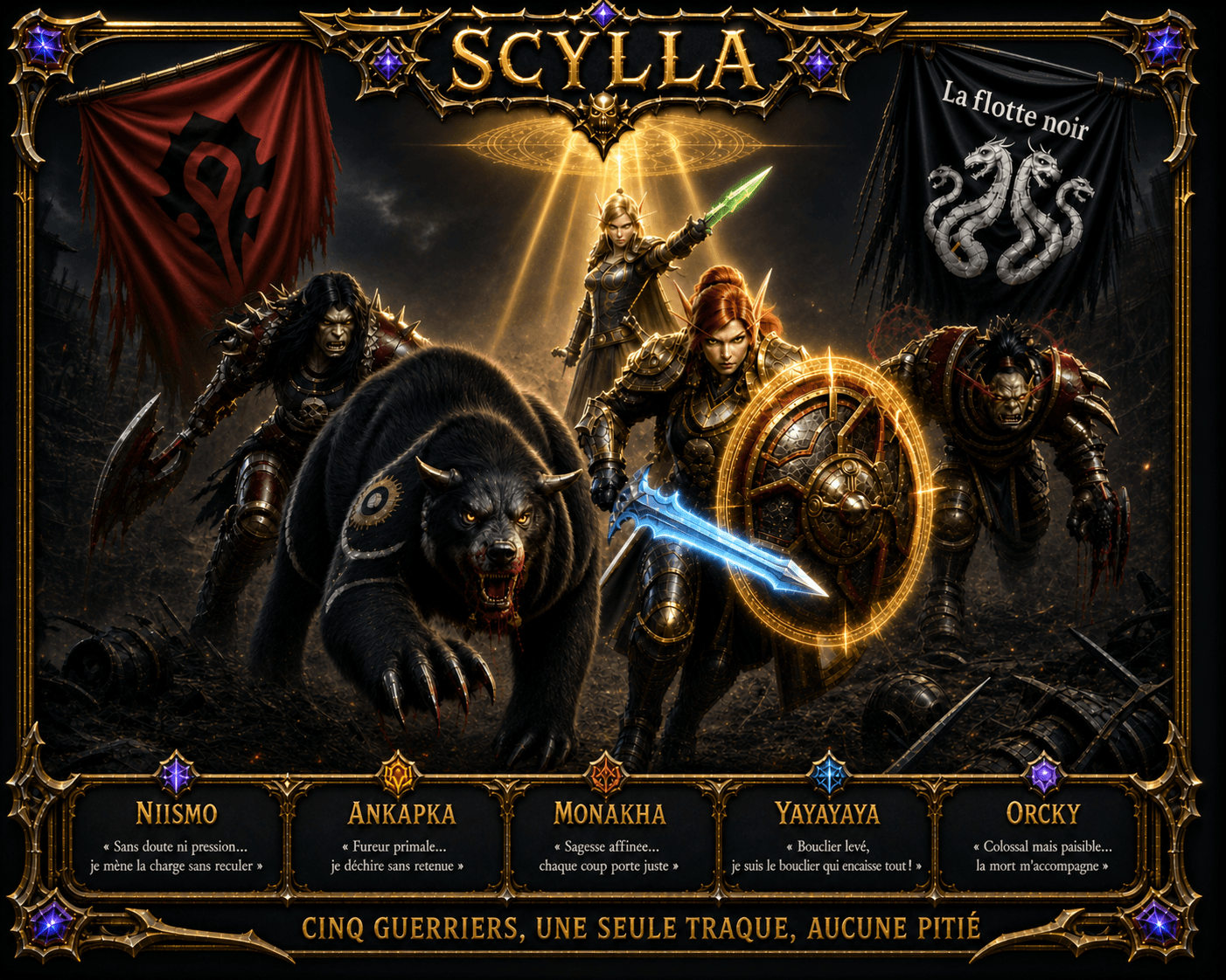 L’Escouade Scylla devient le mur de la flotte, encaissant l’impossible pour que le reste de l’équipage puisse avancer.