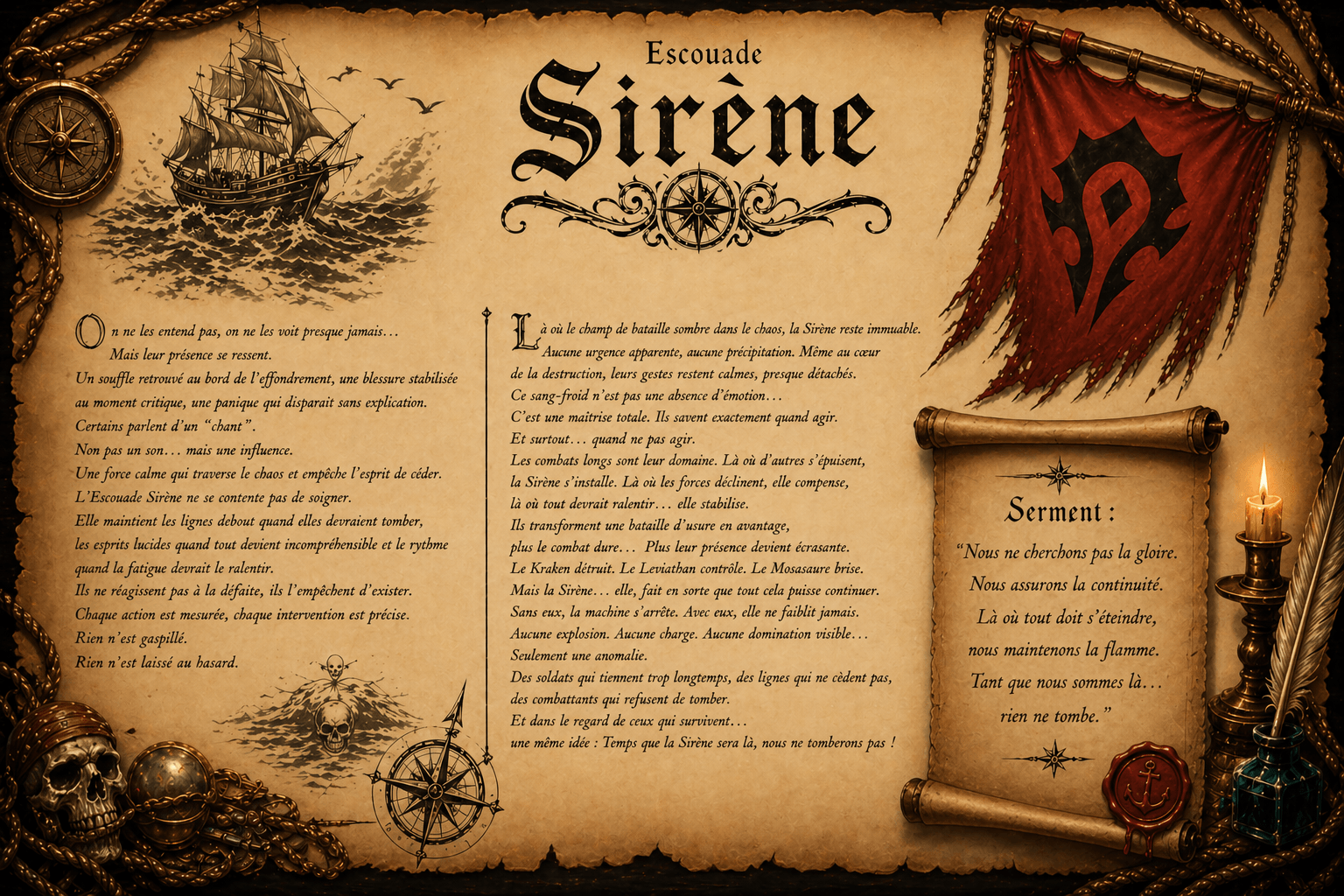Le serment de la Sirène : là où les forces déclinent, elle stabilise, soigne et empêche l’équipage de sombrer.